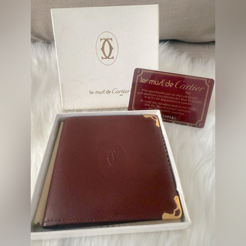CARTIER Must de Cartier Bifold Wallet w/Box & Authenticity Card (UNUSED)
